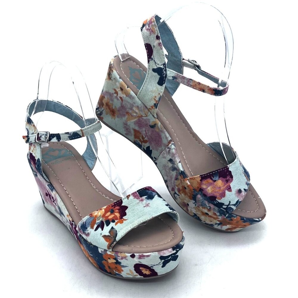 Fergalicious By Fergie Floral Wedge Platform Sandals Sheila Womens Shoes Size 8M - Picture 1 of 13